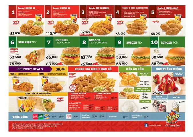 Texas Chicken Hà Nội Menu: Tổng Hợp Đầy Đủ Món Ăn Và Đánh Giá Chi Tiết