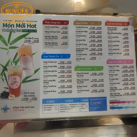 Hồng Trà Ngô Gia Menu 2024