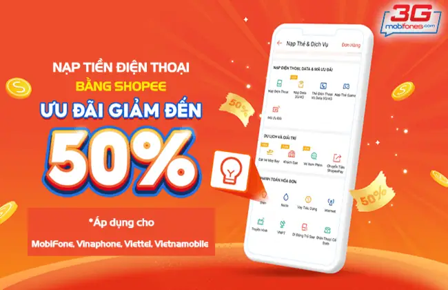 Nạp Tiền Điện Thoại Bằng Shopee