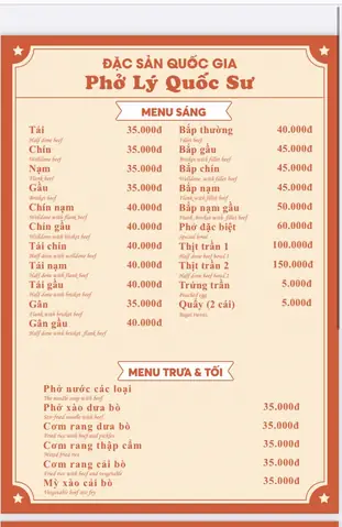 Phở Lý Quốc Sư Thái Nguyên