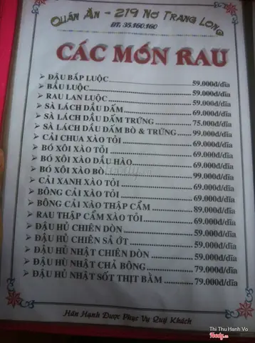 Quan 219 No Trang Long