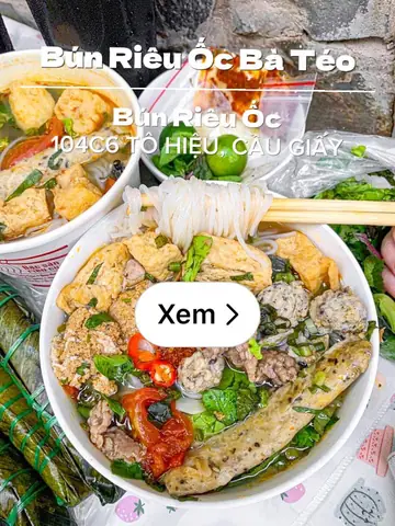 Review Bún Riêu Ốc Bà Téo Tô Hiệu: Topping Đầy Đặn, Nước Dùng Thanh Chua Cân Bền
