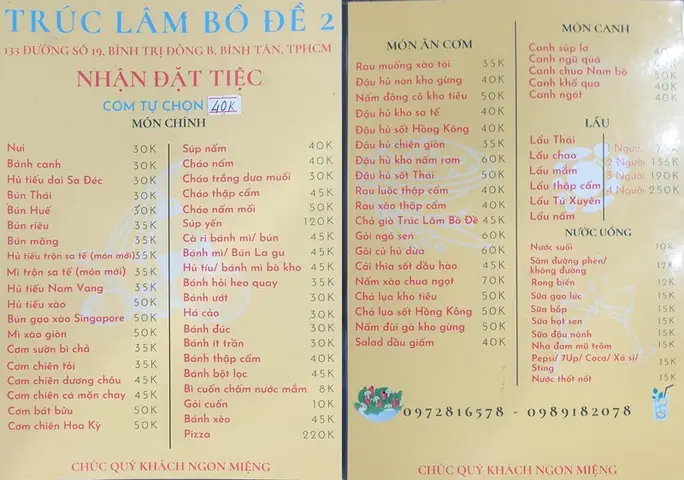 Quán Chay Bồ Đề Tây Ninh