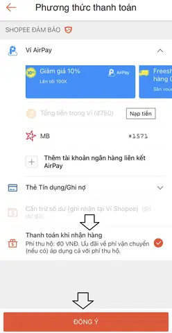 Thanh Toán Khi Nhận Hàng Shopee