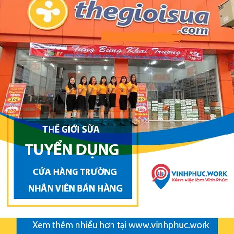 Review Tuyển Dụng Công Ty Thế Giới Sữa Vĩnh Phúc: Cơ Hội Việc Làm Cho Nhân Viên Bán Hàng & Quản Lý Cửa Hàng
