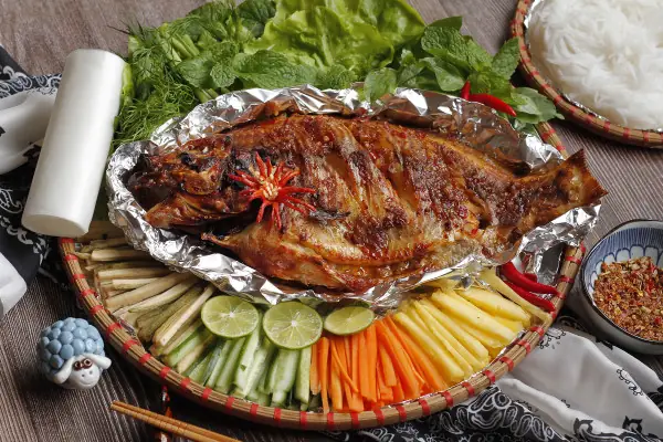 Cá Rô Phi Nướng Cuốn Bánh Tráng