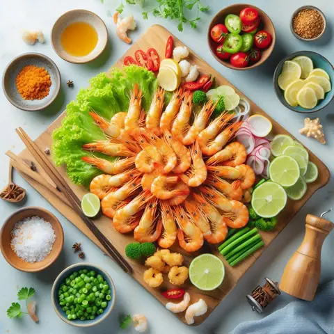 Cách Bày Tôm Đĩa Bầu Dục