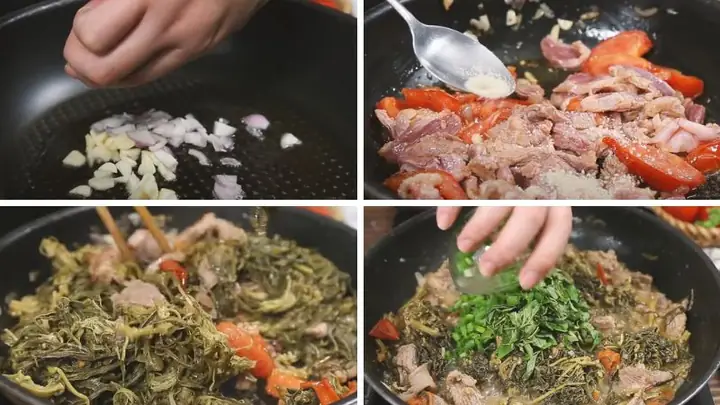Cách Nấu Rau Sắn Với Thịt