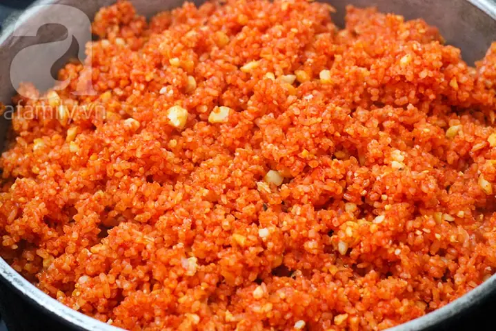 Cách Nấu Xôi Gấc Hạt Sen