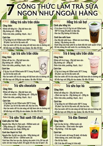 Công Thức Làm Trà Sữa