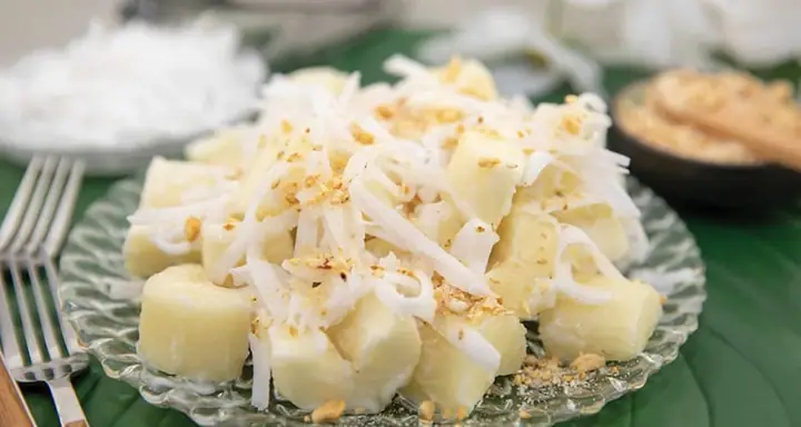 Khoai Mì Hấp Nước Cốt Dừa Củ Chi
