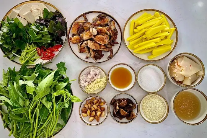 Lẩu Ếch Măng Cay Ăn Với Rau Gì