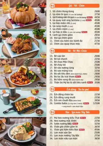 Menu Món Ăn Nhà Hàng