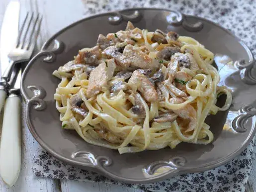 Паста С Курицей И Грибами