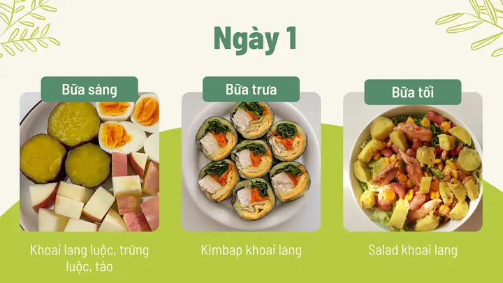 Thực Đơn Giảm Cân Với Khoai Lang Và Trứng