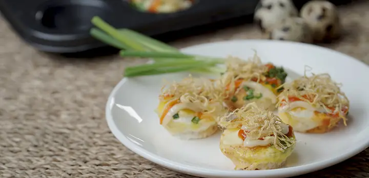 Bánh Trứng Cút Nướng Chà Bông