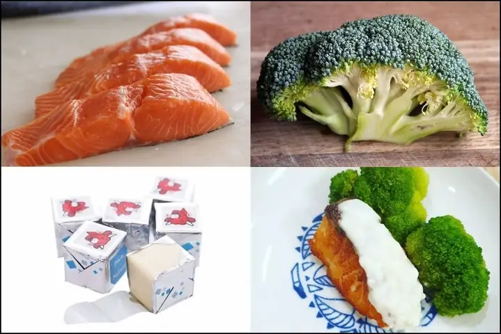 Cá Hồi Sốt Phô Mai Cho Bé