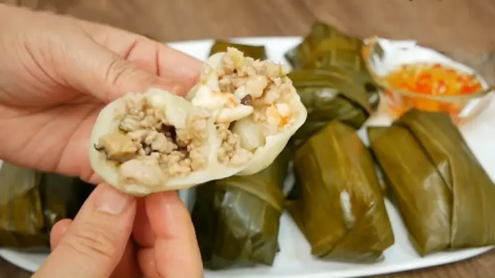 Cách Làm Bánh Nếp Nhân Thịt Gói Lá Chuối