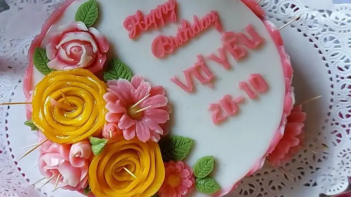 Cách Làm Bánh Sinh Nhật Rau Câu 4d
