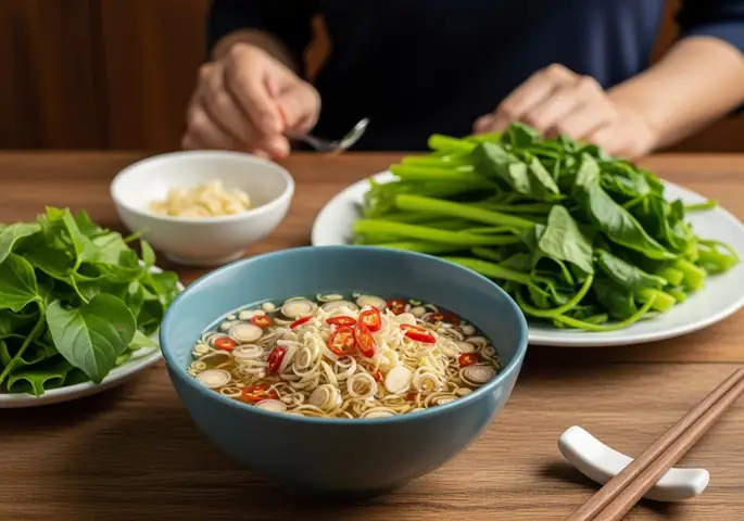 Cách Làm Nước Mắm Sả Chấm Rau Lang