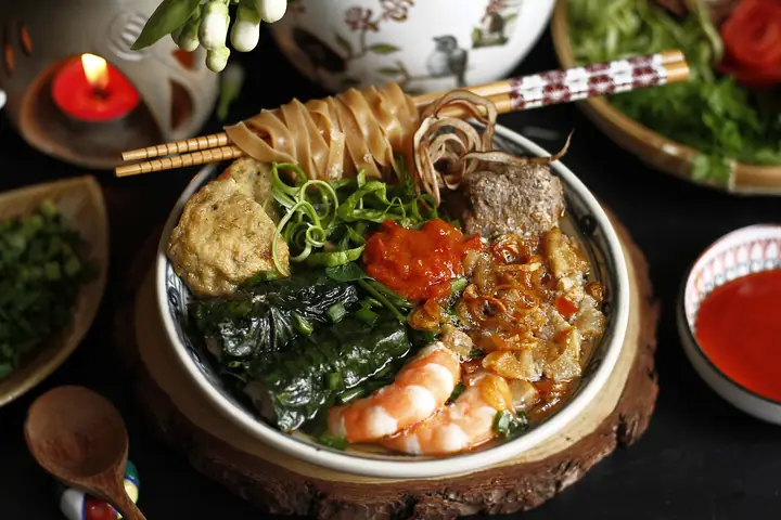 Cách Nấu Bánh Đa Cua Rau Muống