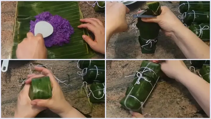 Cách Nấu Bánh Tét Lá Cẩm
