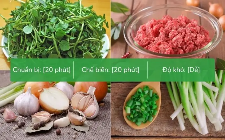 Cách Nấu Canh Xà Lách Xoong Thịt Bằm
