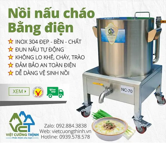 Cách Nấu Cháo Bằng Nồi Điện Công Nghiệp