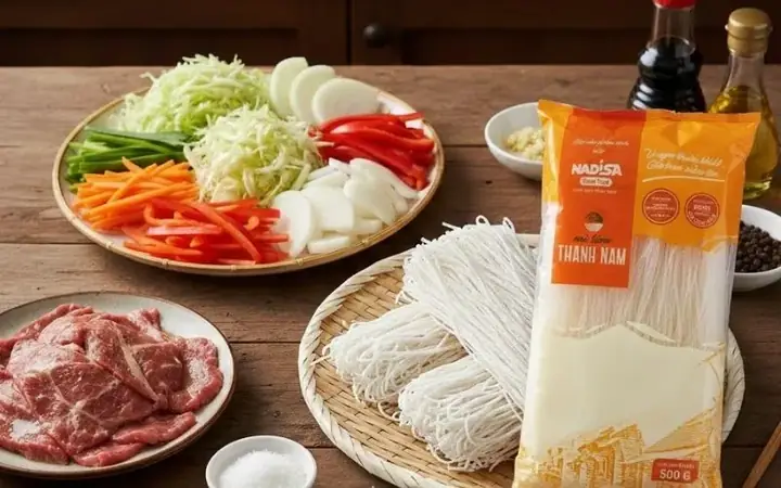 Cách Nấu Mì Gạo Xào
