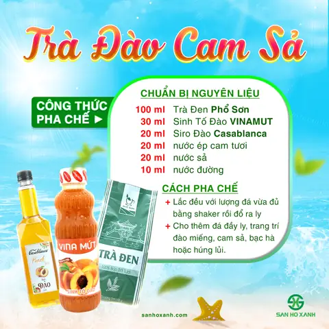 Cách Pha Trà Đào Sả