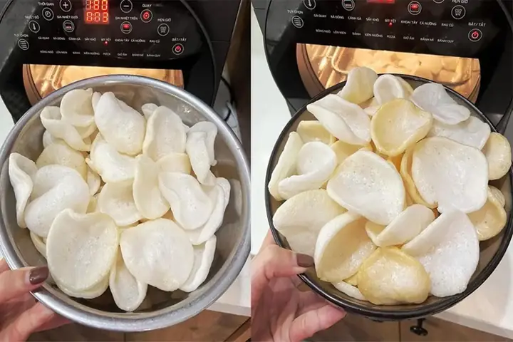 Chiên Phồng Tôm Bằng Nồi Chiên Không Dầu