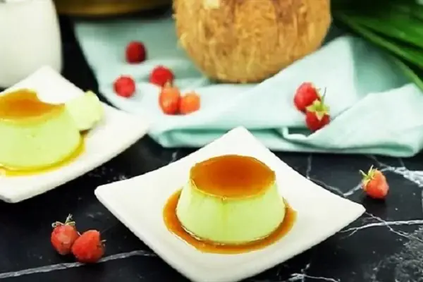 Làm Bánh Flan Lá Dứa