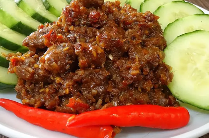 Mắm Ruốc Xào Sả Thịt