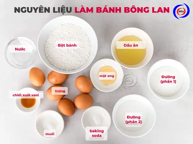 Nguyên Liệu Làm Bánh Bông Lan