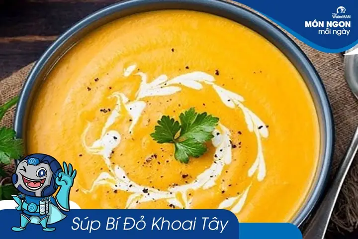 Súp Khoai Tây Bí Đỏ Cho Bé