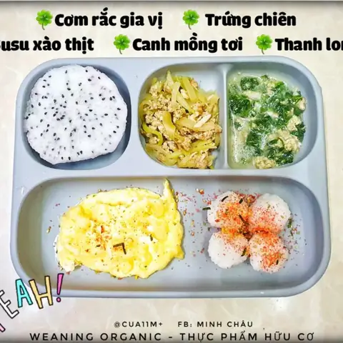 Thực Đơn Ăn Cơm Cho Bé