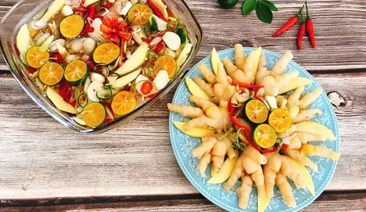 Tỉ Lệ Pha Nước Ngâm Chân Gà Sả Tắc
