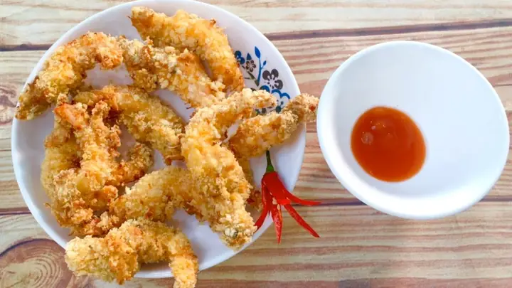 Tôm Tẩm Bột Chiên Bằng Nồi Chiên Không Dầu